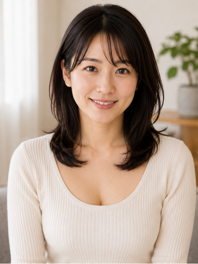 やわらかな光の室内で微笑む藤井美智子